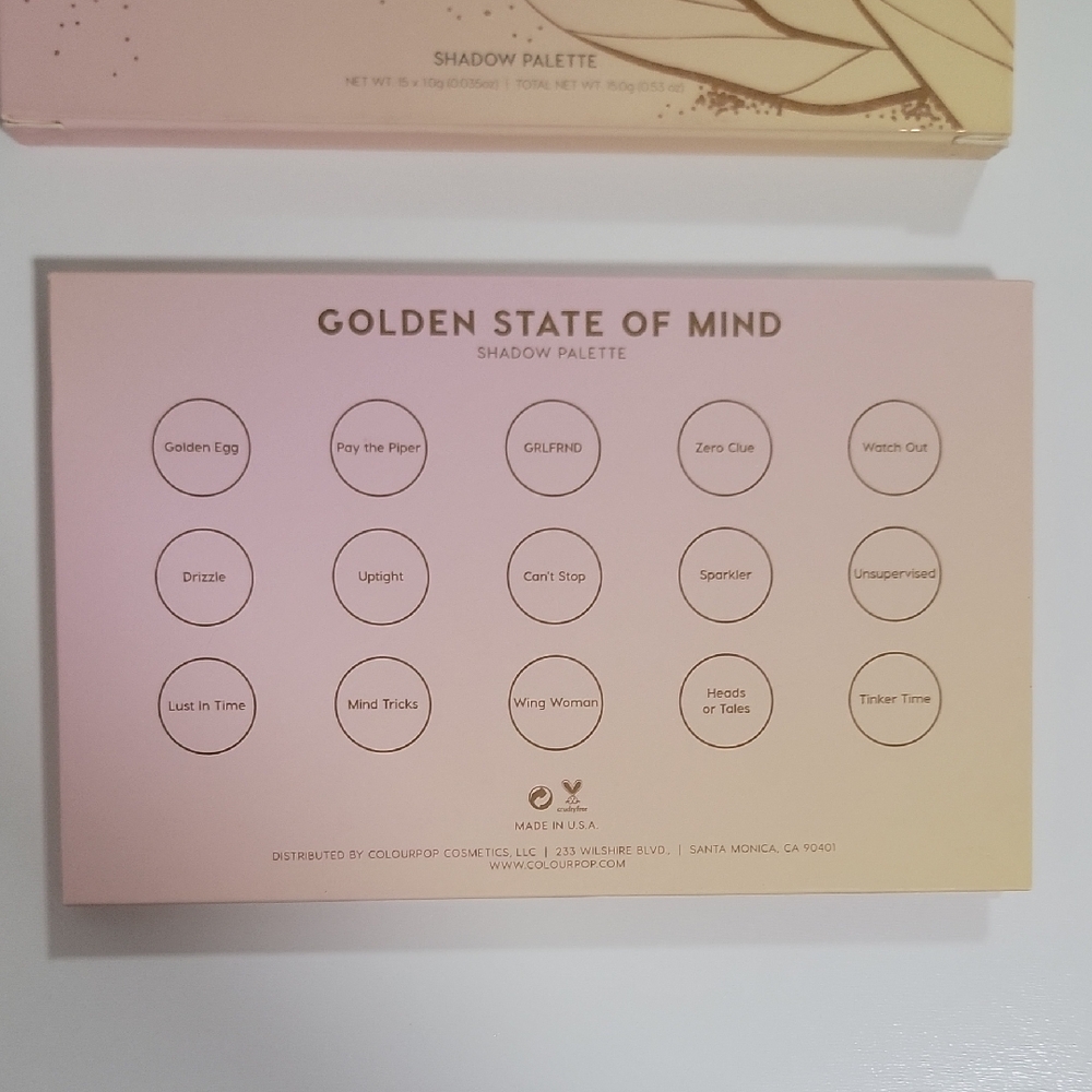 Like New Limited Edition ColourPop Golden State of Mind Shadow Palette 15 Shades - Picture 5 of 7